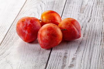 Ripe sweet juicy fresh purple plums