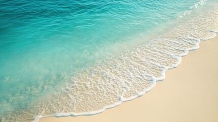 Serene ocean waves gently lapping on sandy beach during daytime