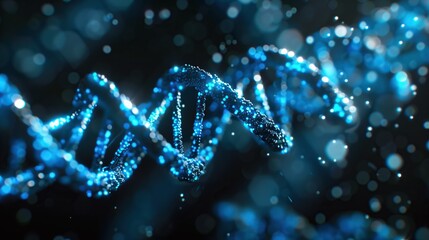 Blue DNA helix graphic.