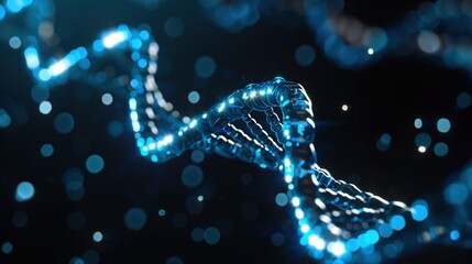 Blue DNA helix graphic.