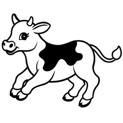 black and white cow icon