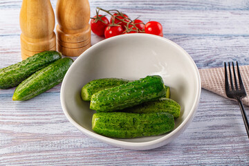 Homemade lightly salted cucumbers snack