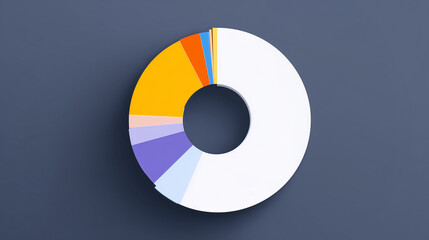 Colorful pie chart on grey background illustrating data distribution  