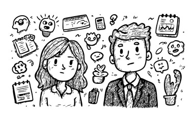 Sketchy Salary And Payroll Doodle Collection
