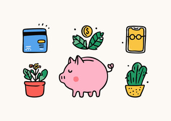 Whimsical Banking App Doodle