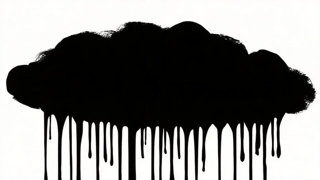 Black paint drips abstract