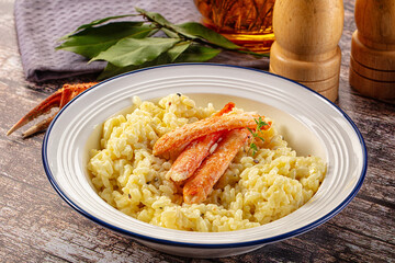 Risotto with natural crab leg
