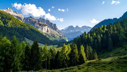 Obraz premium Alpine forest mountain peak