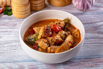 Thai Tom Yum soup with chicken