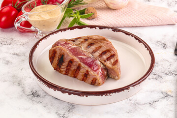 Delicous grilled tuna dish steak