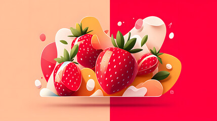 Strawberry Delight: A vibrant and inviting visual showcasing fresh strawberries in a captivating composition, perfect for food and design themes.