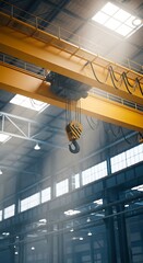 Yellow industrial crane hook overhead crane lifting equipment