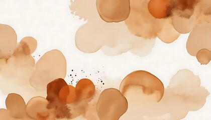 Abstract Earth Tones Watercolor Splatters