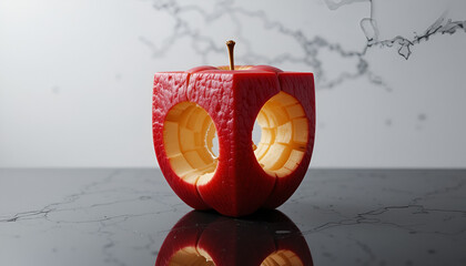 : Crystal Apple Sheets – Transparent Sliced Fruit Concept 4K