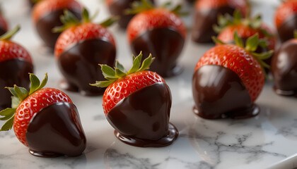 Chocolate Dipped Strawberries – Gourmet Luxury Food 4K