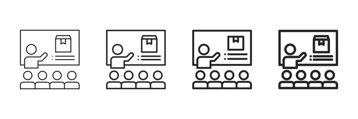 Presentation Icon Set Different Line Style Collection 