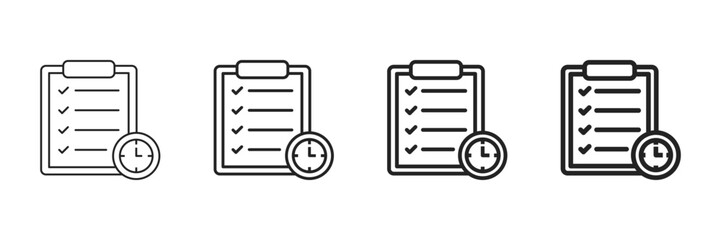 Plan Icon Set Different Line Style Collection 