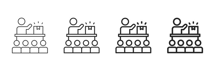 Presentation Icon Set Different Line Style Collection 