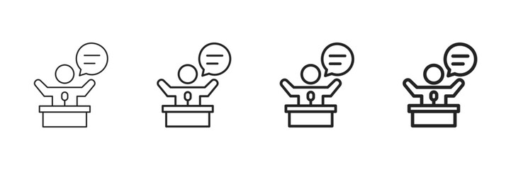 Speaker Icon Set Different Line Style Collection 