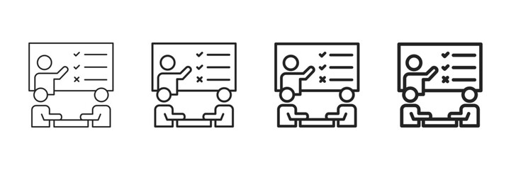 Meeting Icon Set Different Line Style Collection 