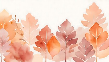 Soft Toned Autumn Leaves Watercolor Painting