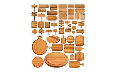 木製看板ベクターイラストセット	