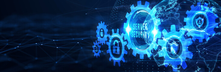 Cyber security data protection business technology privacy concept. Server security. 3d illustration