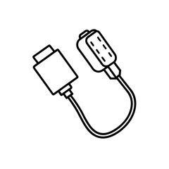 micro usb charger icon isolated on white