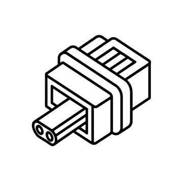 molex power connector icon isolated on white
