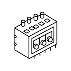 reverb processor icon isolated on white
