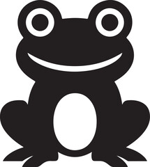 Black & White Frog Icon silhouette vector Simple Cute and Versatile Vector Graphics & Clipart for Digital Design