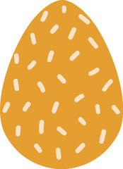 A bright orange Easter egg with a sprinkle pattern