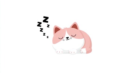 Cute pink cat sleeping