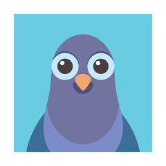 Friendly Pigeon Bird Character Icon dove cartoon
