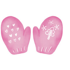 Cute pastel pink winter gloves