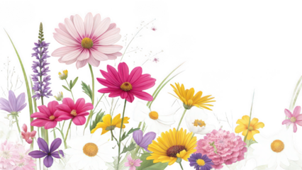 Watercolor Floral Border Illustration