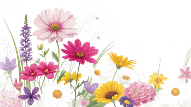 Watercolor Floral Border Illustration