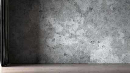 Home and living and white room interior, empty living room interior  concrete pattern wall, 3d rendering
