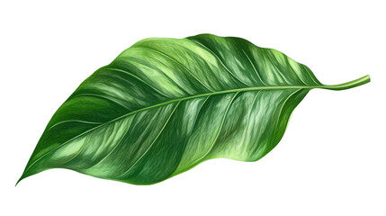 Fototapeta premium vibrant single leaf with dynamic hues and subtle veining, exuding the essence of vitality and growth against a clean background - Isolated on PNG Cut Out. Isolated On Transparent and White Background