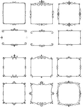 Naklejki Set of decorative frames