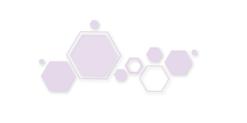 Minimal abstract background with soft purple hexagons on white space. Clean futuristic geometric design, perfect for digital art, wallpaper, poster, template, banner, and modern decoration.