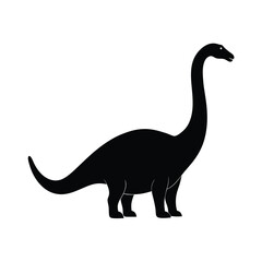 Majestic brontosaurus silhouette with a long neck standing tall