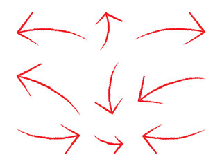 hand-drawn red arrow bundle isolated PNG transparent, hand-drawn arrows on transparent background. For marking text, numbers, marker pen, pencil, logo, hand-drawn doodle, grunge arrow, Highlights