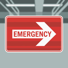 emergency, sign, arrow, hospital, er, safety, symbol, direction, medical, urgent, healthcare, rescue, ambulance, clinic, ward, facility, patient, critical, trauma, aid, assistance, rapid, alert, respo