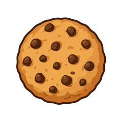 Delicious Chocolate Chip Cookie Illustration With Golden Crust And Plump Chips, Freshly Baked
