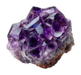 Amethyst crystal discovery nature mineral isolated on transparent background