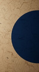 An abstract representation of a blue moon on a vintage, wrinkled paper surface with a warm vignette, a beautiful and moody background for a poetry collection or a creative journal