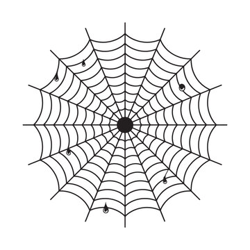 Spider web silhouette with water drops halloween decoration