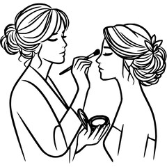 Professional makeup artist skillfully applies cosmetics to a client's face, creating a stunning transformation for beauty and style