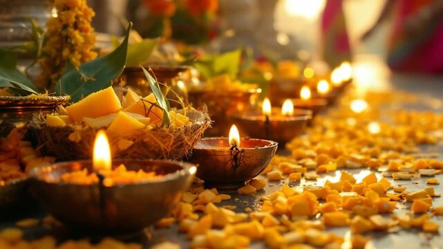 Mesmerizing dev deepavali celebrations in varanasi india with illuminated traditional diyas and vibrant floral offerings of kartik purnima guru nanak jayanti